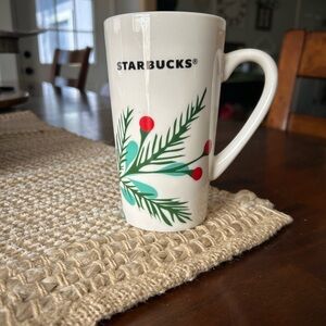 Starbucks Festive Mug with Green and Red Design